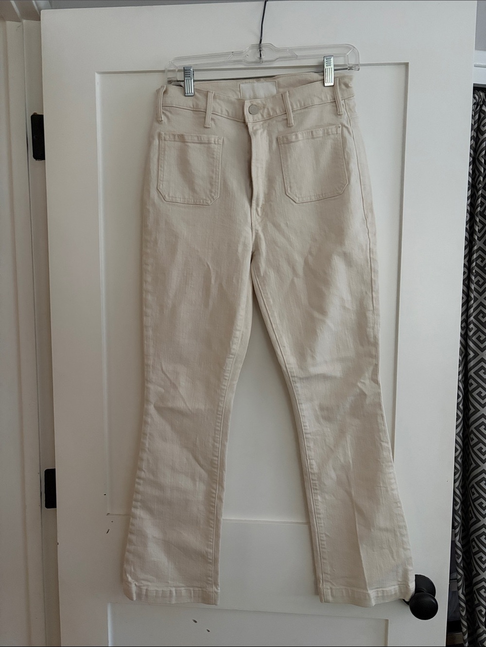 MOTHER Cream High-Rise Denim Jeans